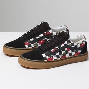Vans Old Skool cherry Chex mens 5 womens 6.5